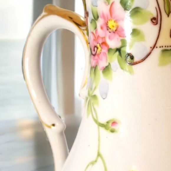 Antique NIPPON Hot Chocolate/Tea /Coffee POT Hand-Painted Japan Circa 1899-1921 - Picture 16 of 16